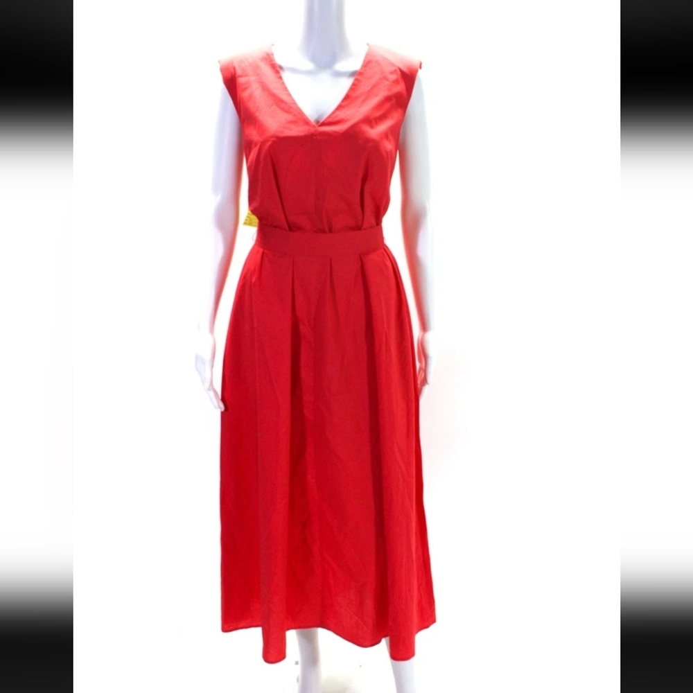 Foil Show Stopper Red Sleeveless Midi Dress